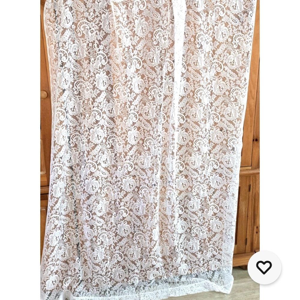 White Lace Curtain Panel